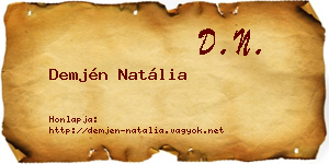 Demjén Natália névjegykártya