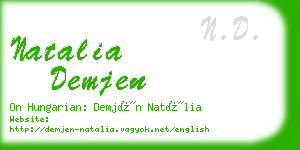 natalia demjen business card